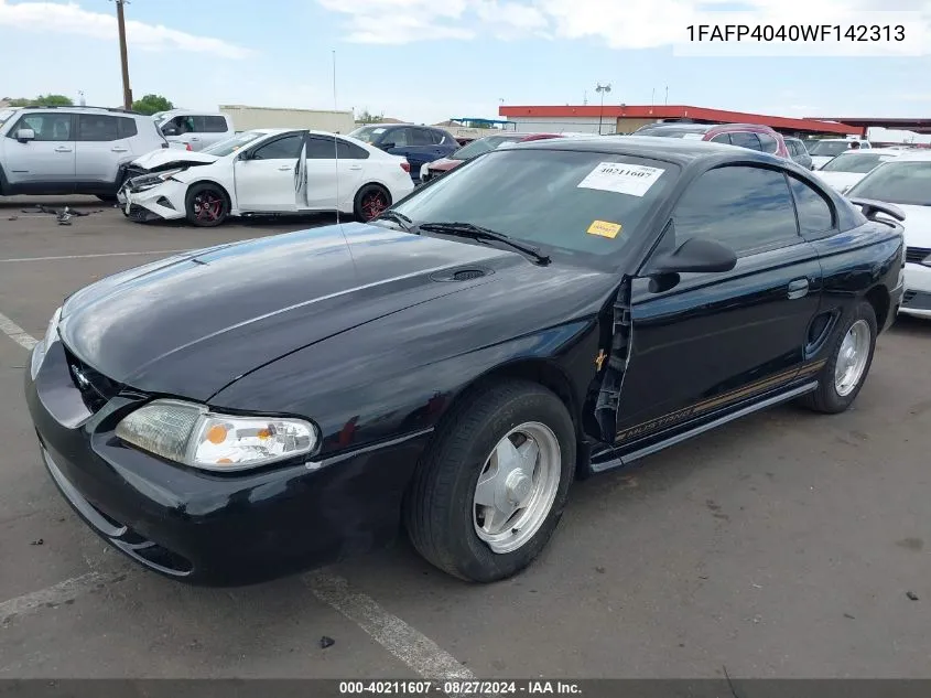 1998 Ford Mustang VIN: 1FAFP4040WF142313 Lot: 40211607