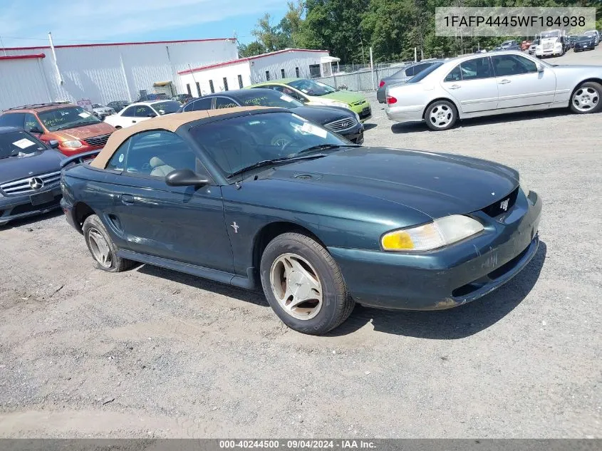 1998 Ford Mustang VIN: 1FAFP4445WF184938 Lot: 40244500