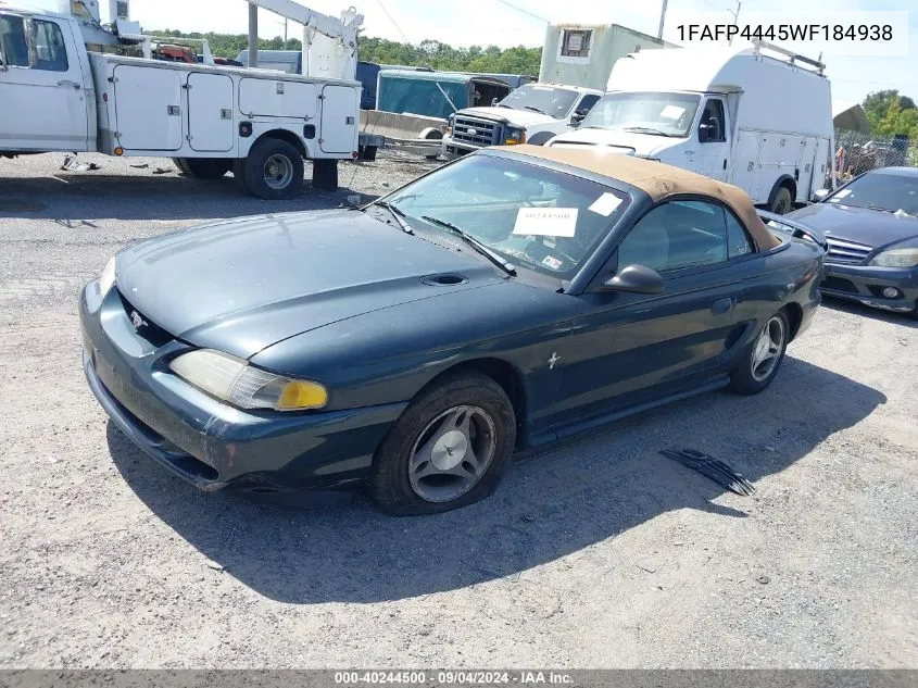 1998 Ford Mustang VIN: 1FAFP4445WF184938 Lot: 40244500