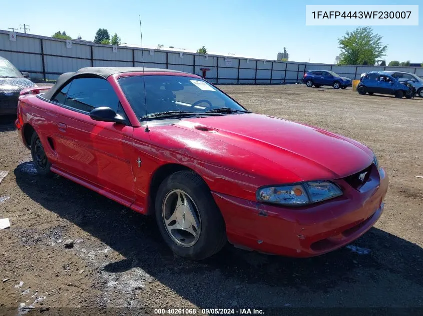 1998 Ford Mustang VIN: 1FAFP4443WF230007 Lot: 40261068