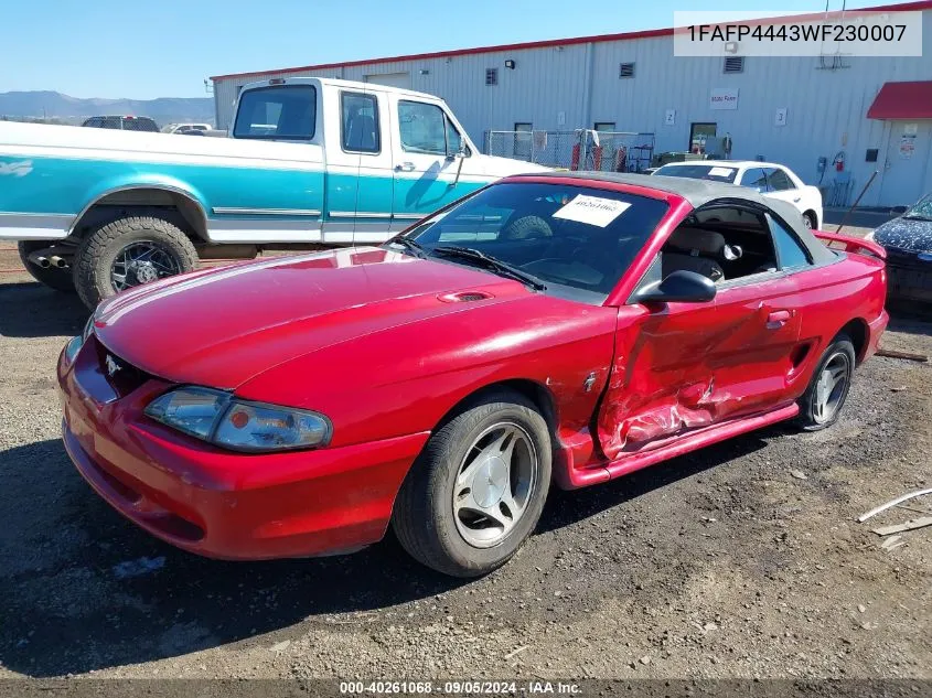 1998 Ford Mustang VIN: 1FAFP4443WF230007 Lot: 40261068