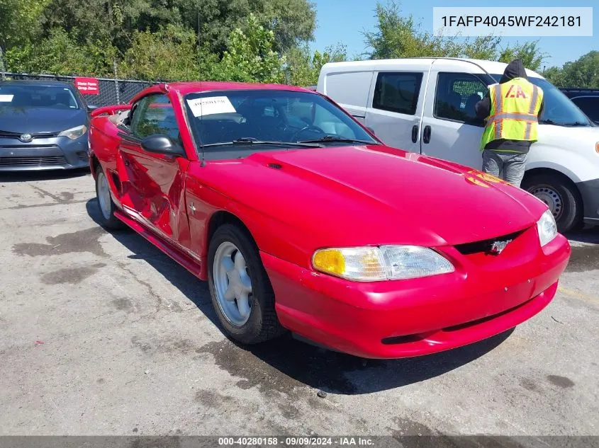 1998 Ford Mustang VIN: 1FAFP4045WF242181 Lot: 40280158