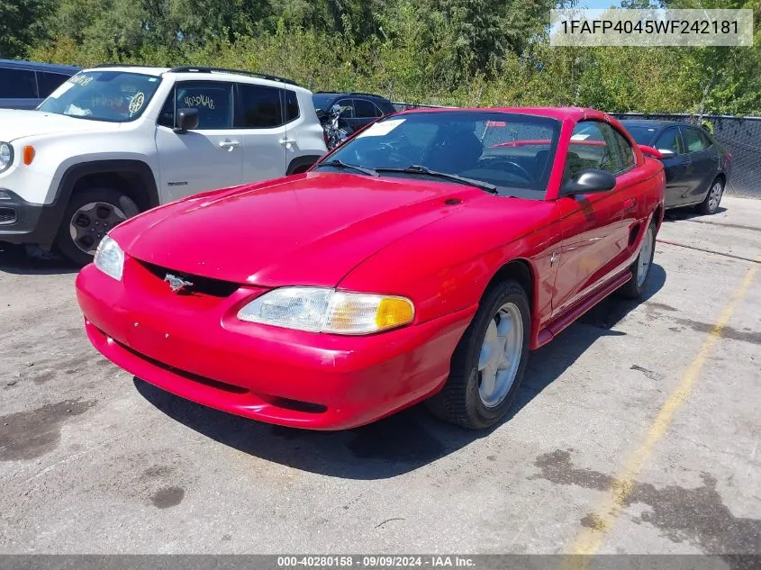 1998 Ford Mustang VIN: 1FAFP4045WF242181 Lot: 40280158