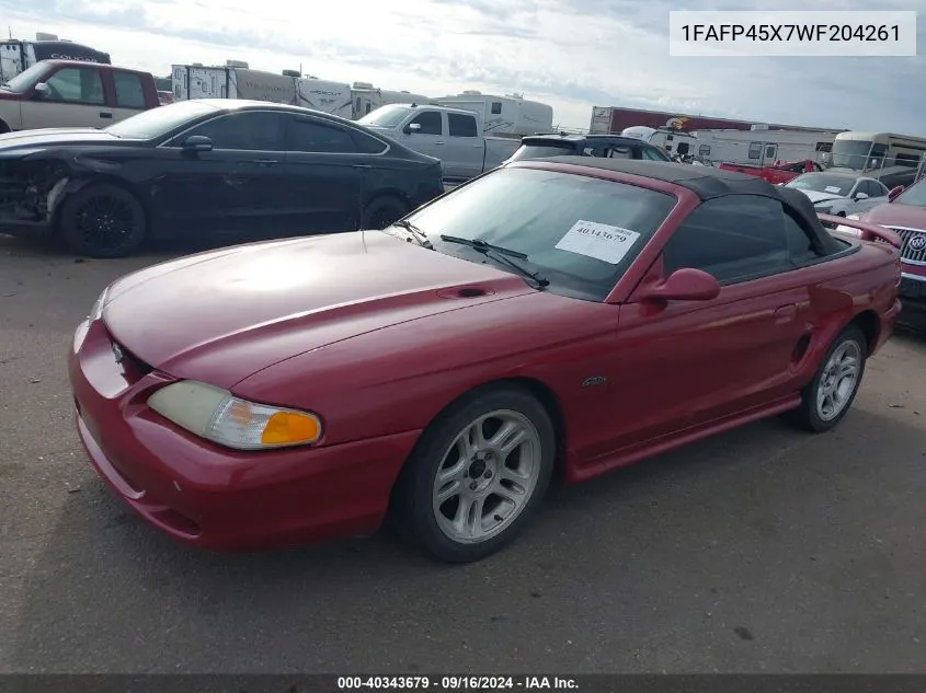 1FAFP45X7WF204261 1998 Ford Mustang Gt