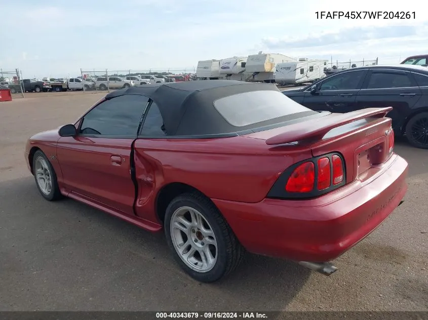 1FAFP45X7WF204261 1998 Ford Mustang Gt