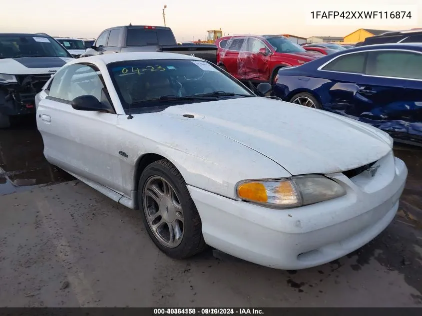 1FAFP42XXWF116874 1998 Ford Mustang Gt