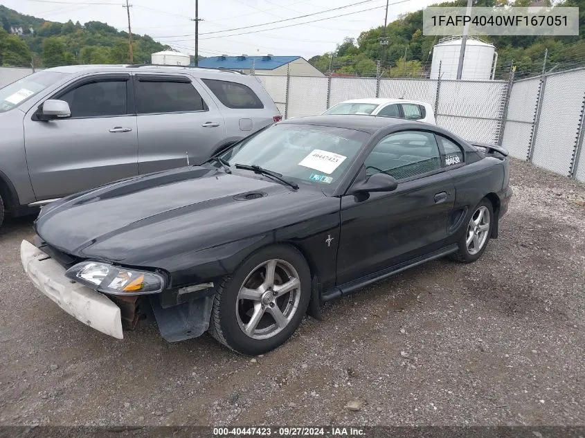 1998 Ford Mustang VIN: 1FAFP4040WF167051 Lot: 40447423