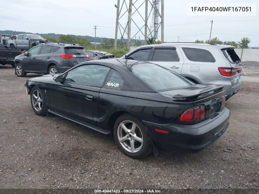 1998 Ford Mustang VIN: 1FAFP4040WF167051 Lot: 40447423