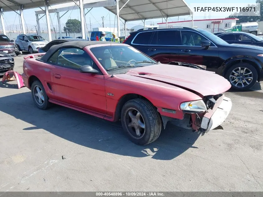 1998 Ford Mustang Gt VIN: 1FAFP45X3WF116971 Lot: 40548896