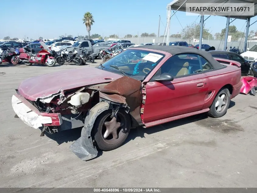 1998 Ford Mustang Gt VIN: 1FAFP45X3WF116971 Lot: 40548896