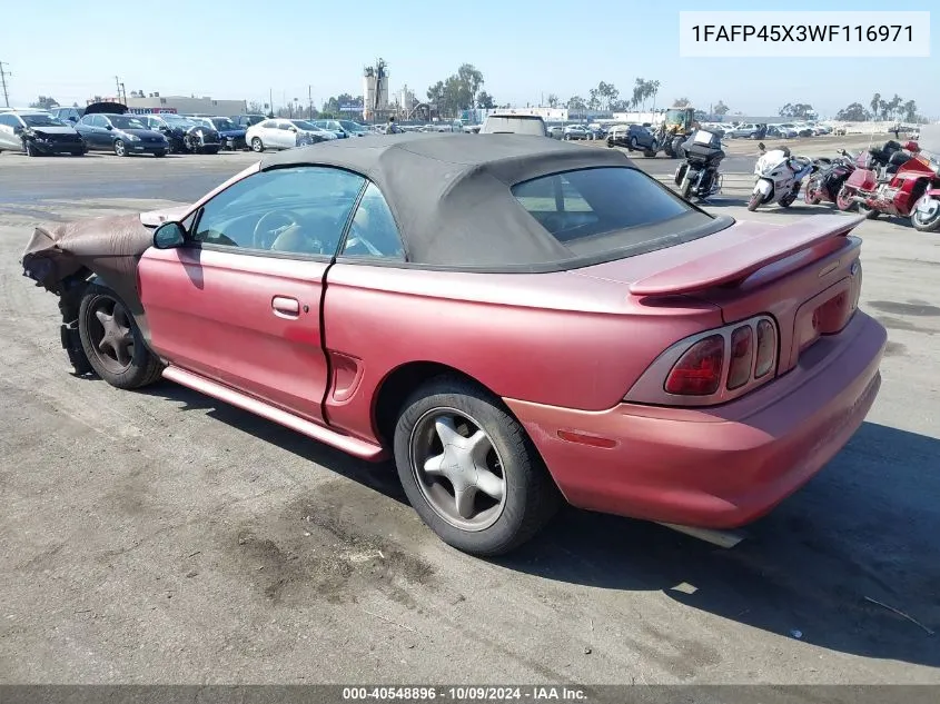 1998 Ford Mustang Gt VIN: 1FAFP45X3WF116971 Lot: 40548896