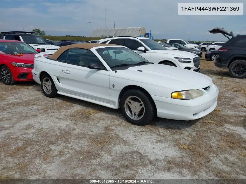 1998 Ford Mustang VIN: 1FAFP4443WF221369 Lot: 40612965