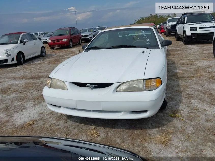 1998 Ford Mustang VIN: 1FAFP4443WF221369 Lot: 40612965