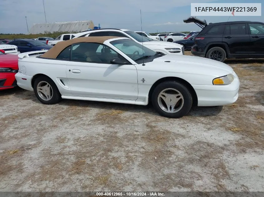 1998 Ford Mustang VIN: 1FAFP4443WF221369 Lot: 40612965