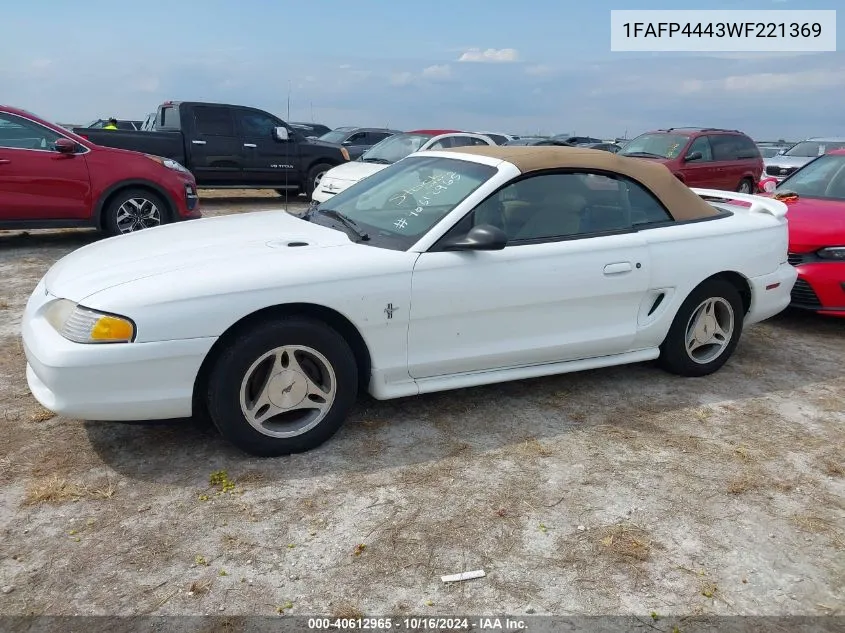 1998 Ford Mustang VIN: 1FAFP4443WF221369 Lot: 40612965