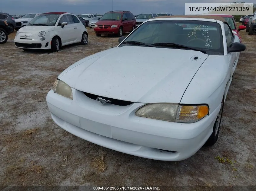 1998 Ford Mustang VIN: 1FAFP4443WF221369 Lot: 40612965