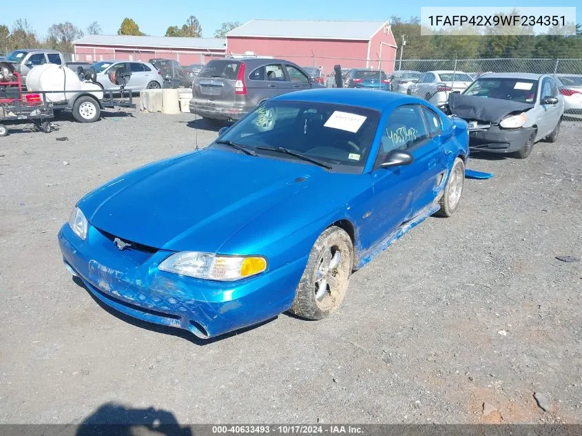 1998 Ford Mustang Gt VIN: 1FAFP42X9WF234351 Lot: 40633493