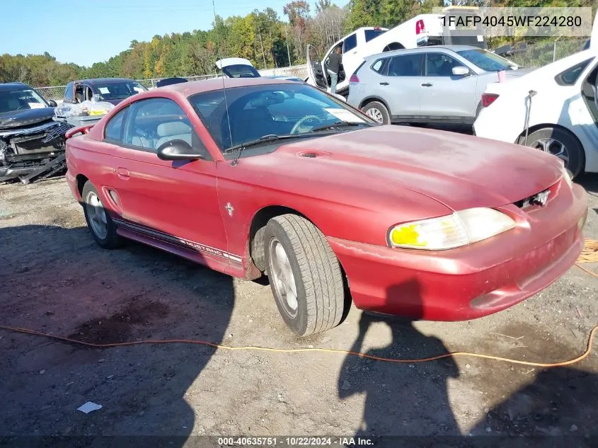 1998 Ford Mustang VIN: 1FAFP4045WF224280 Lot: 40635751