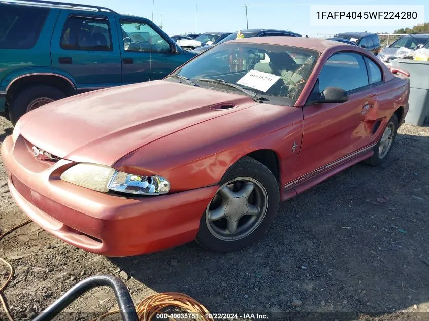 1998 Ford Mustang VIN: 1FAFP4045WF224280 Lot: 40635751