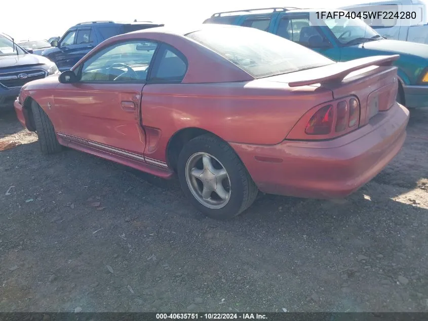 1998 Ford Mustang VIN: 1FAFP4045WF224280 Lot: 40635751