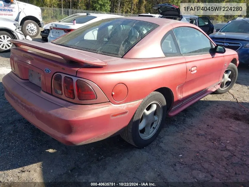 1998 Ford Mustang VIN: 1FAFP4045WF224280 Lot: 40635751