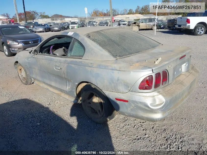 1998 Ford Mustang VIN: 1FAFP4046WF267851 Lot: 40635790