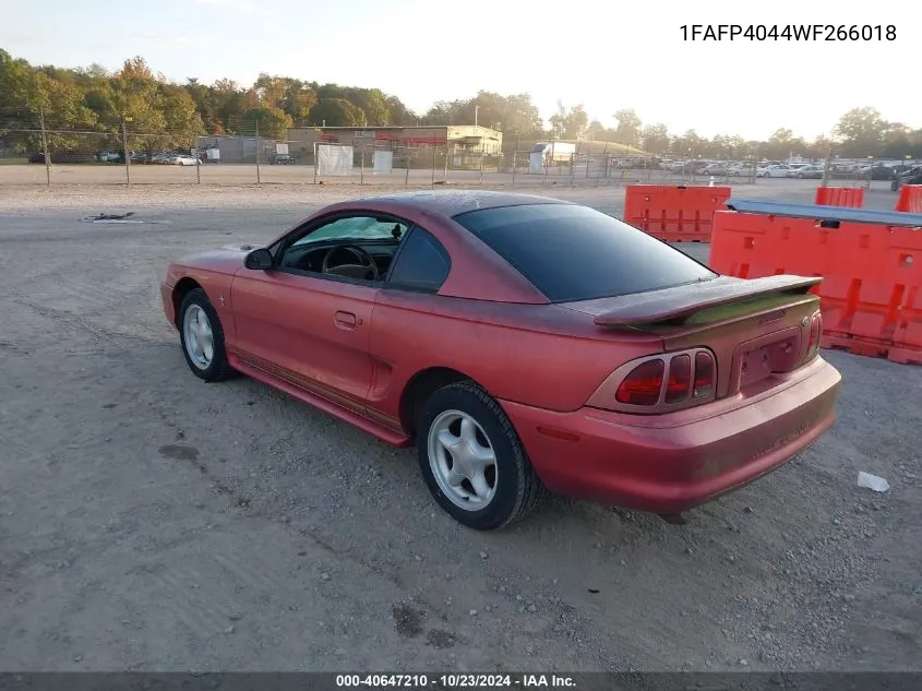 1998 Ford Mustang VIN: 1FAFP4044WF266018 Lot: 40647210