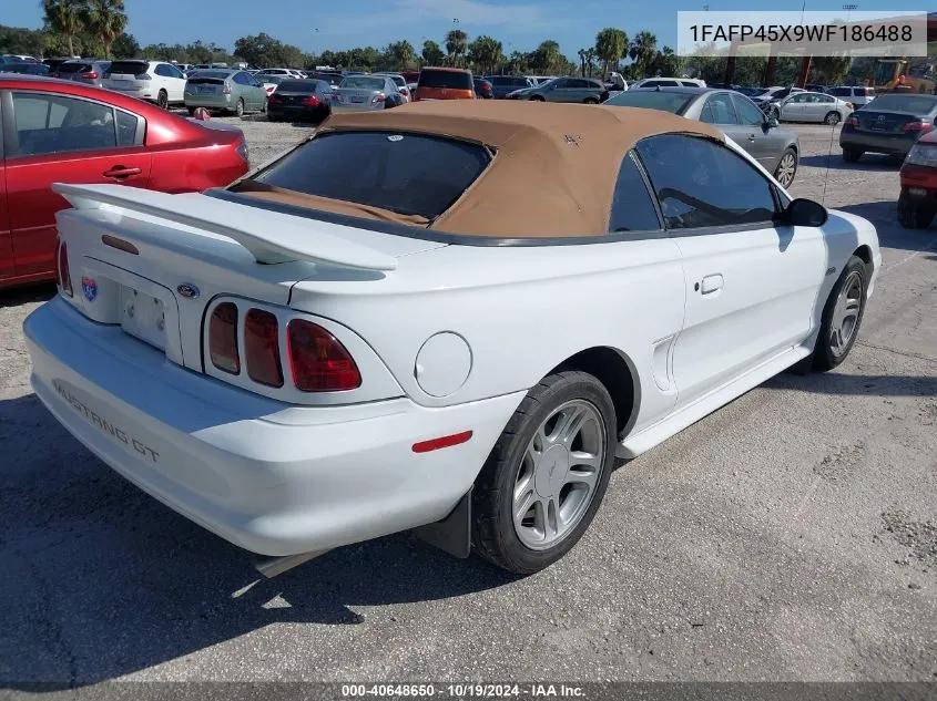 1998 Ford Mustang Gt VIN: 1FAFP45X9WF186488 Lot: 40648650