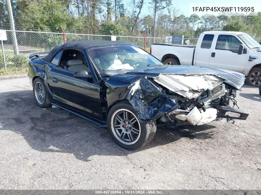 1998 Ford Mustang Gt VIN: 1FAFP45X5WF119595 Lot: 40736954