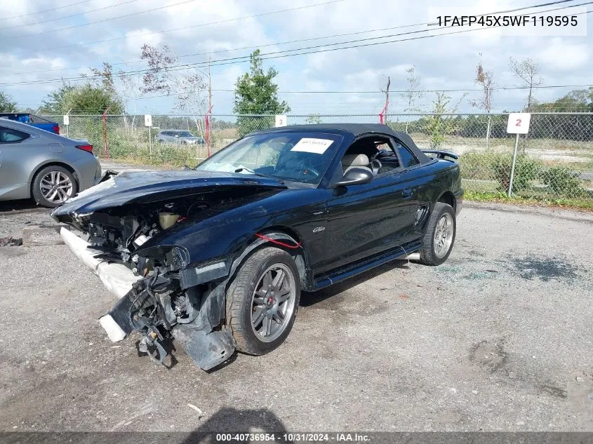 1998 Ford Mustang Gt VIN: 1FAFP45X5WF119595 Lot: 40736954