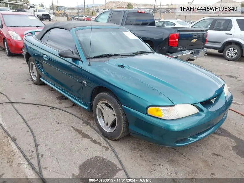 1998 Ford Mustang VIN: 1FAFP4445WF198340 Lot: 40763915