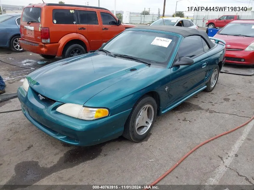 1998 Ford Mustang VIN: 1FAFP4445WF198340 Lot: 40763915