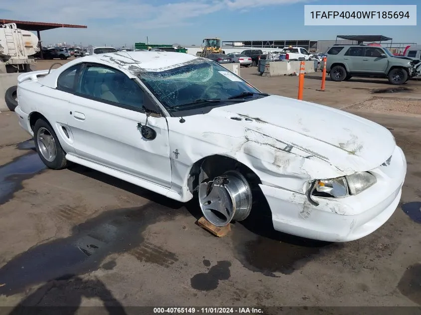 1998 Ford Mustang VIN: 1FAFP4040WF185694 Lot: 40765149