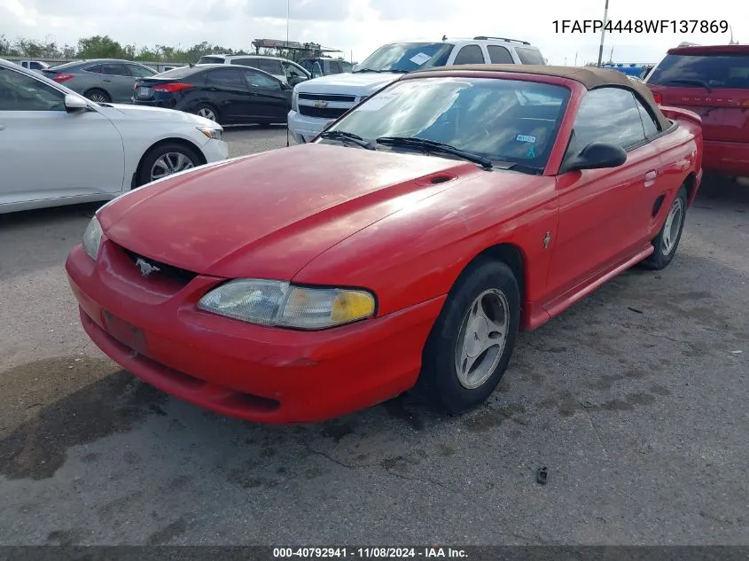 1998 Ford Mustang VIN: 1FAFP4448WF137869 Lot: 40792941