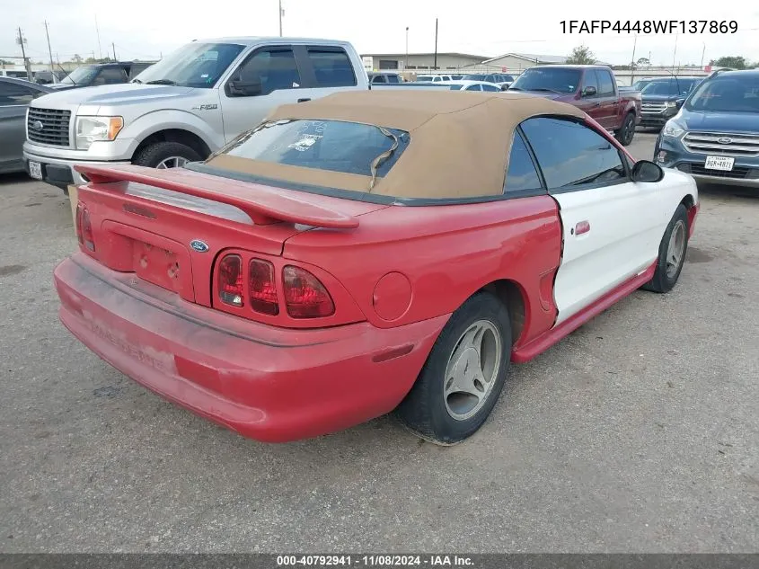 1998 Ford Mustang VIN: 1FAFP4448WF137869 Lot: 40792941