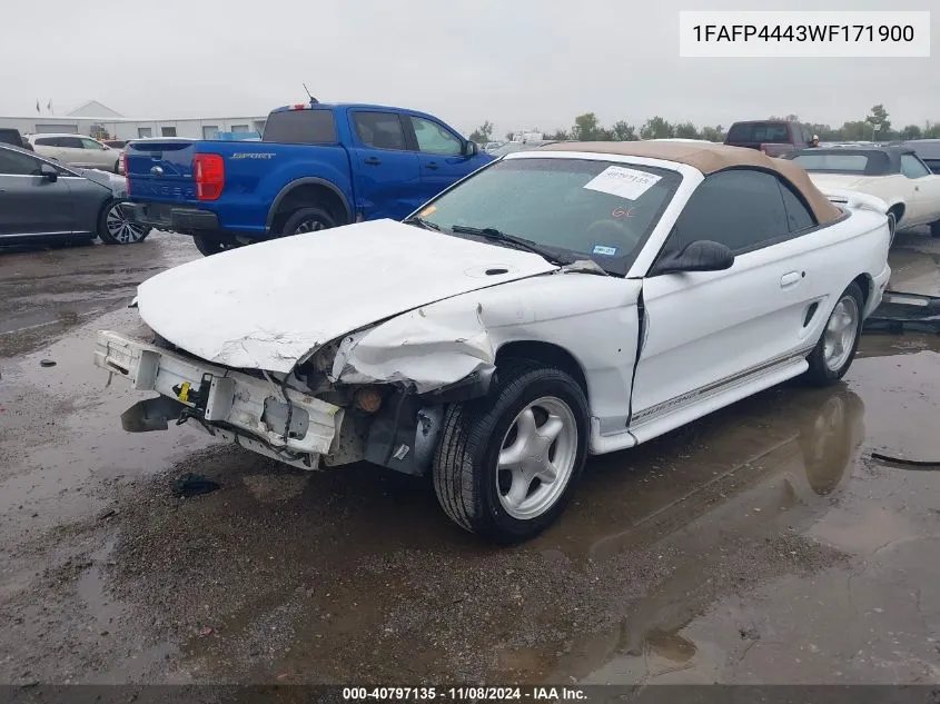 1998 Ford Mustang VIN: 1FAFP4443WF171900 Lot: 40797135