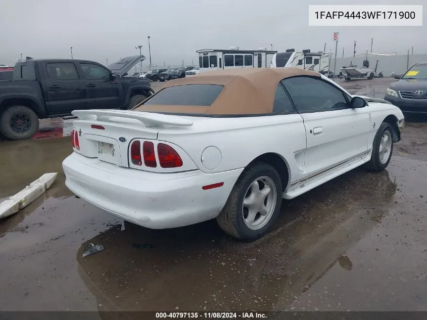 1998 Ford Mustang VIN: 1FAFP4443WF171900 Lot: 40797135