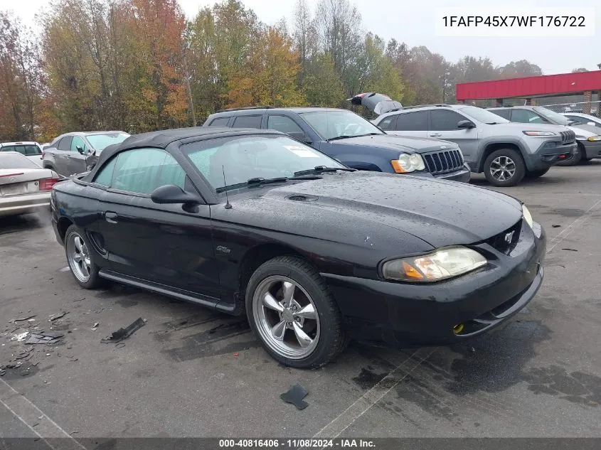 1998 Ford Mustang Gt VIN: 1FAFP45X7WF176722 Lot: 40816406