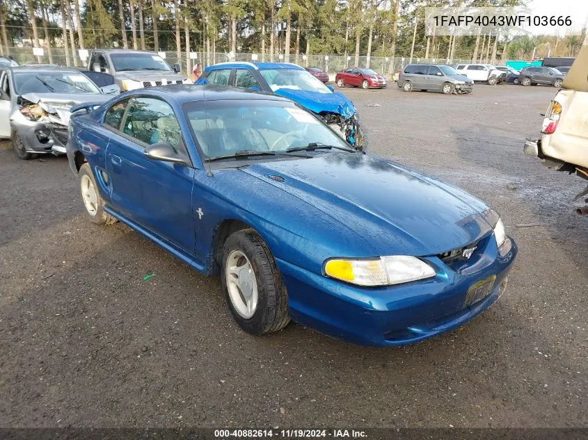 1998 Ford Mustang VIN: 1FAFP4043WF103666 Lot: 40882614