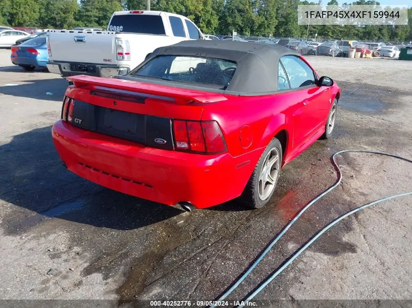 1999 Ford Mustang Gt VIN: 1FAFP45X4XF159944 Lot: 40252776