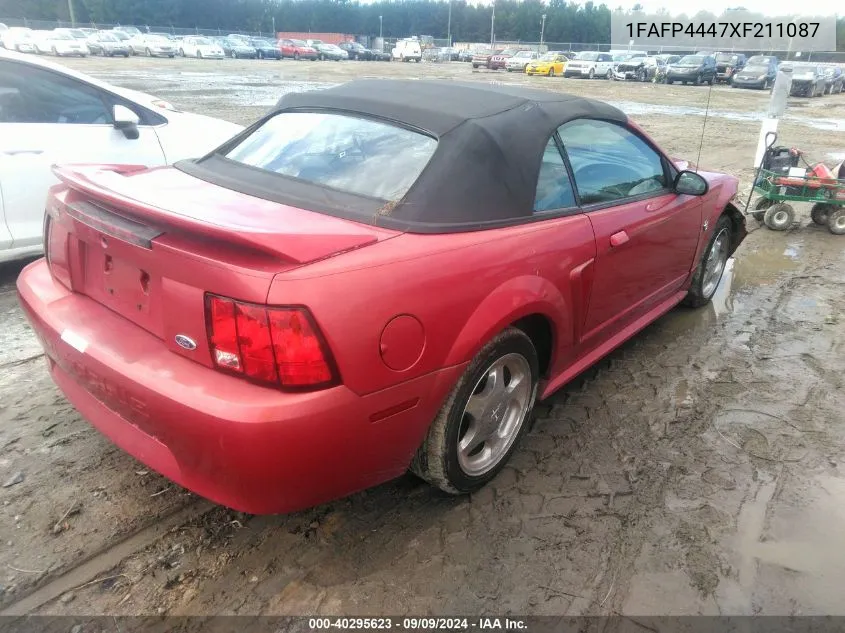 1999 Ford Mustang VIN: 1FAFP4447XF211087 Lot: 40295623