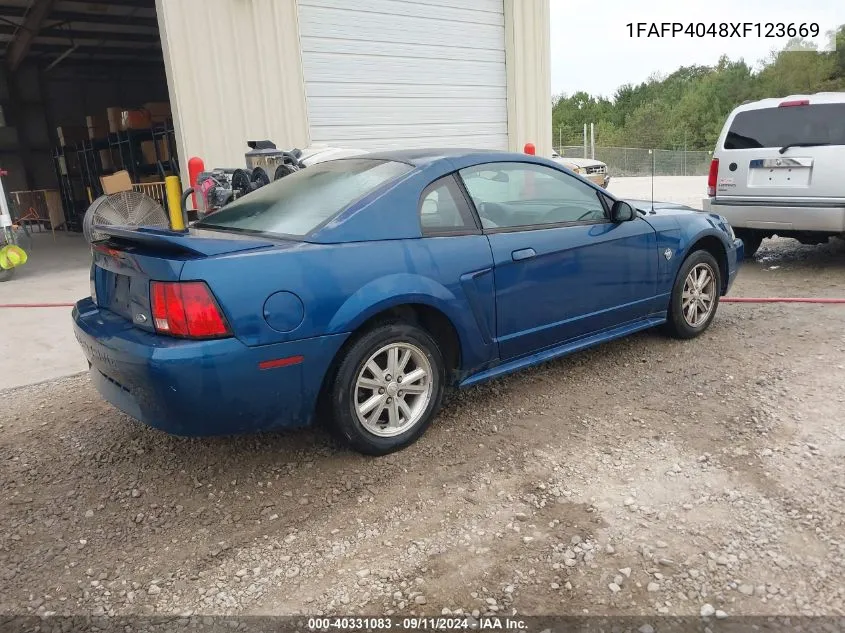 1999 Ford Mustang VIN: 1FAFP4048XF123669 Lot: 40331083