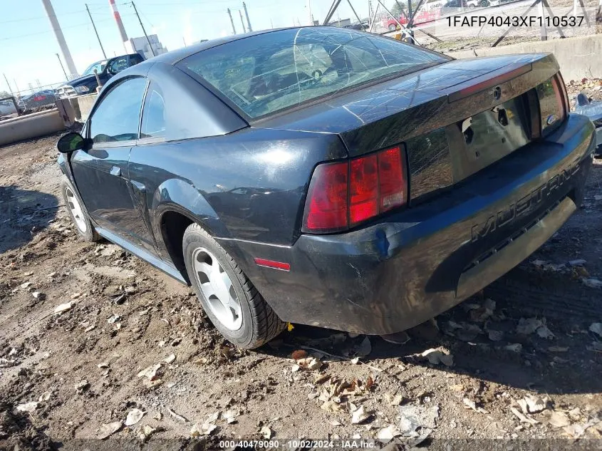 1999 Ford Mustang VIN: 1FAFP4043XF110537 Lot: 40479090