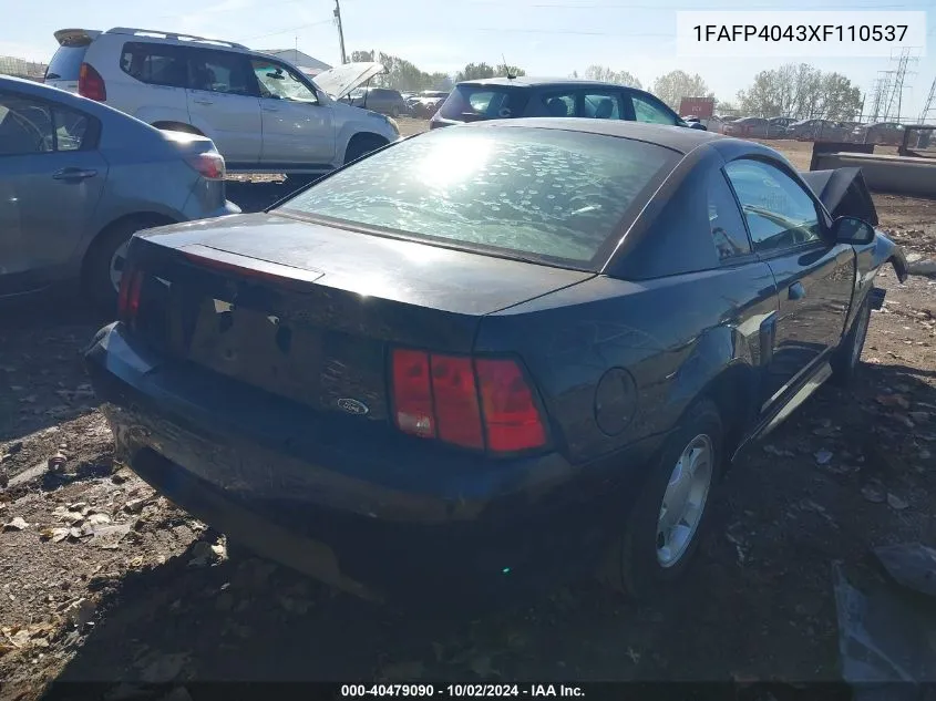 1999 Ford Mustang VIN: 1FAFP4043XF110537 Lot: 40479090