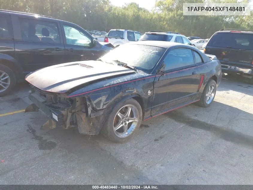 1999 Ford Mustang VIN: 1FAFP4045XF148481 Lot: 40483440