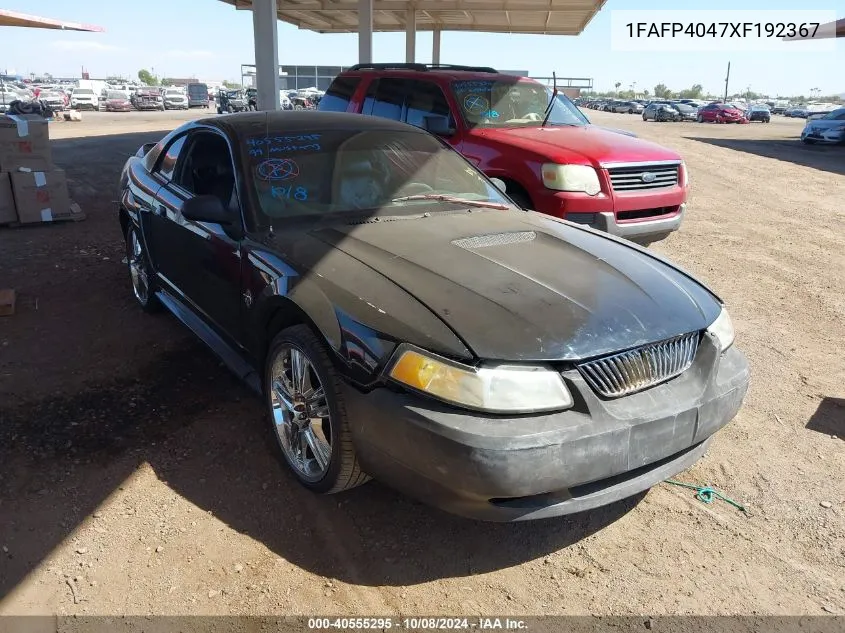 1999 Ford Mustang VIN: 1FAFP4047XF192367 Lot: 40555295