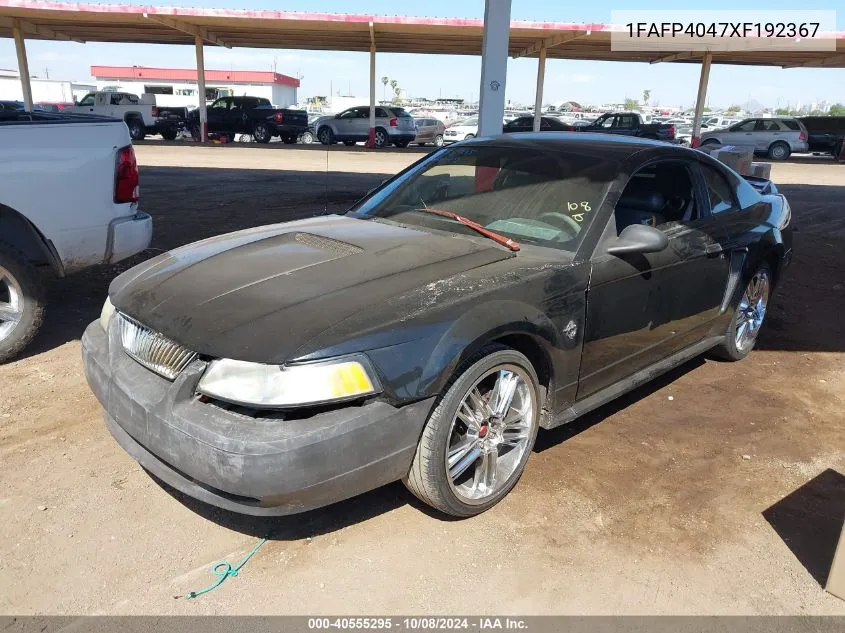 1999 Ford Mustang VIN: 1FAFP4047XF192367 Lot: 40555295