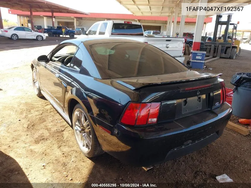 1999 Ford Mustang VIN: 1FAFP4047XF192367 Lot: 40555295