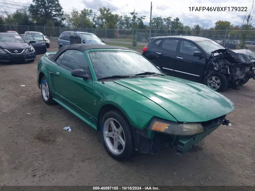 1999 Ford Mustang Cobra VIN: 1FAFP46V8XF179322 Lot: 40597155