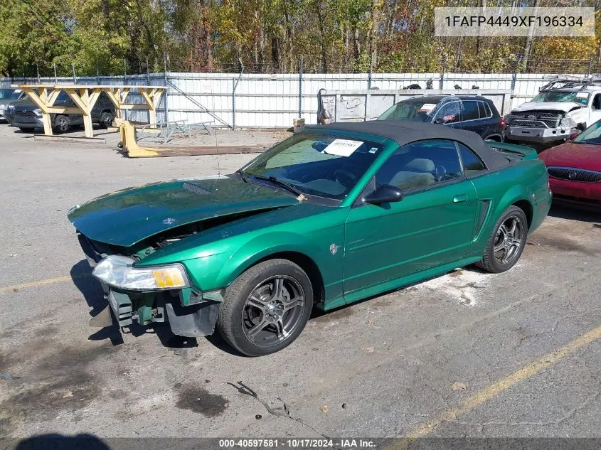 1999 Ford Mustang VIN: 1FAFP4449XF196334 Lot: 40597581